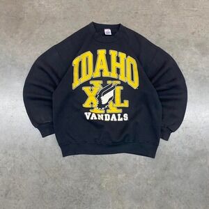 Vinatge n Idaho Vandals crewneck sweatshirt in black and yellow Size L